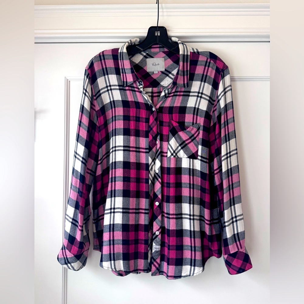 Rails Pink/Black/White Checkered Shirt